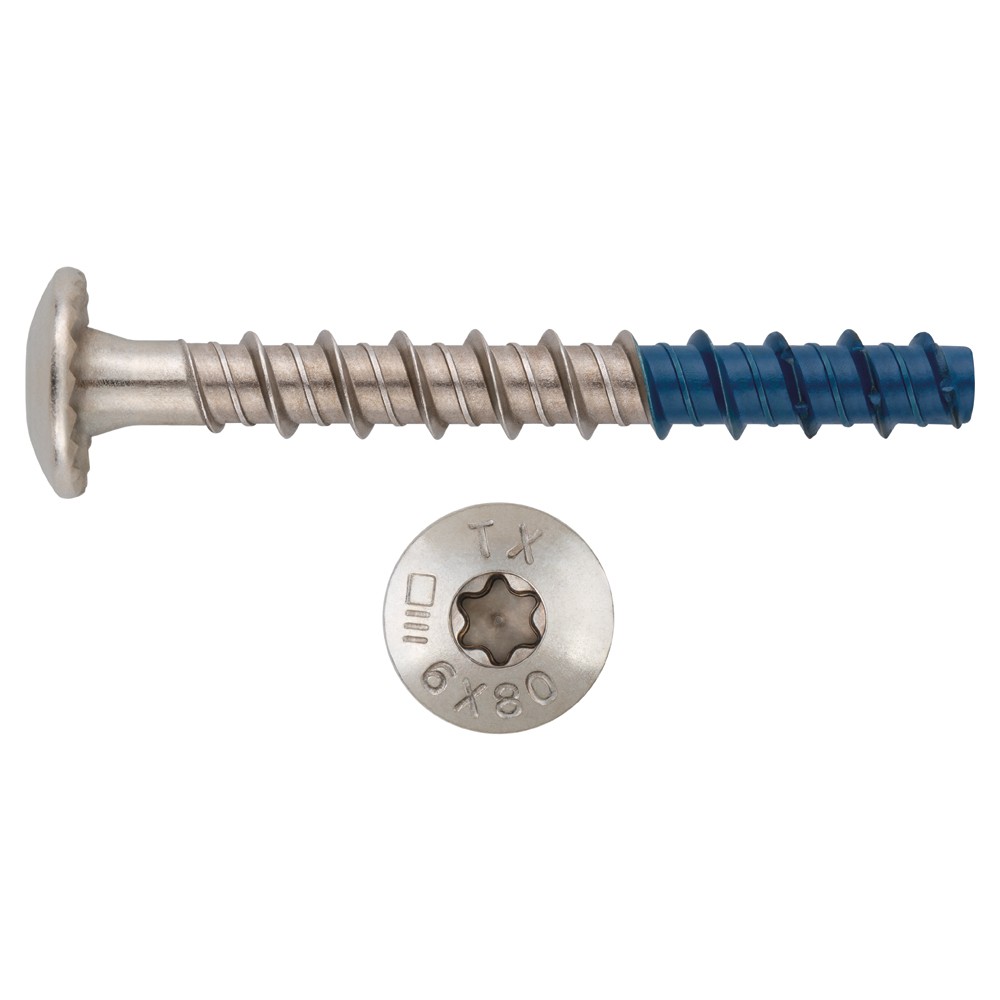TXT [CP] Anclaje de fijación directa en hormigón Bimetal (cuerpo inoxidable A4 y punta de acero al carbono). Homologado ETE Opt.1. Cabeza Truss